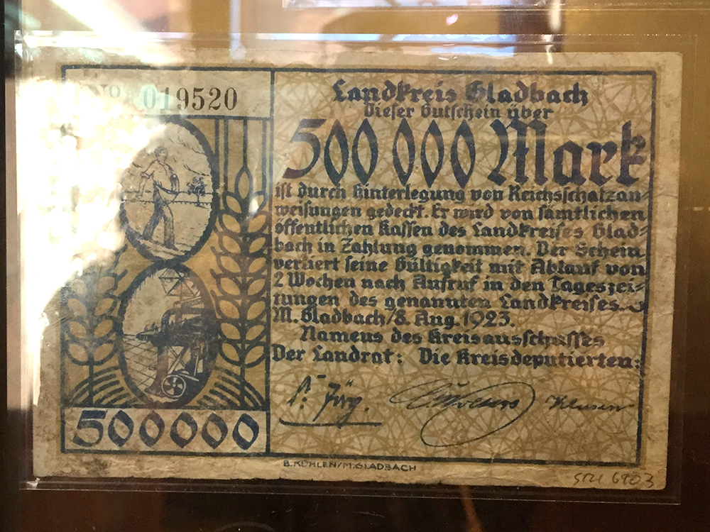 500.000 Mark voucher from the German Reich, 1923.